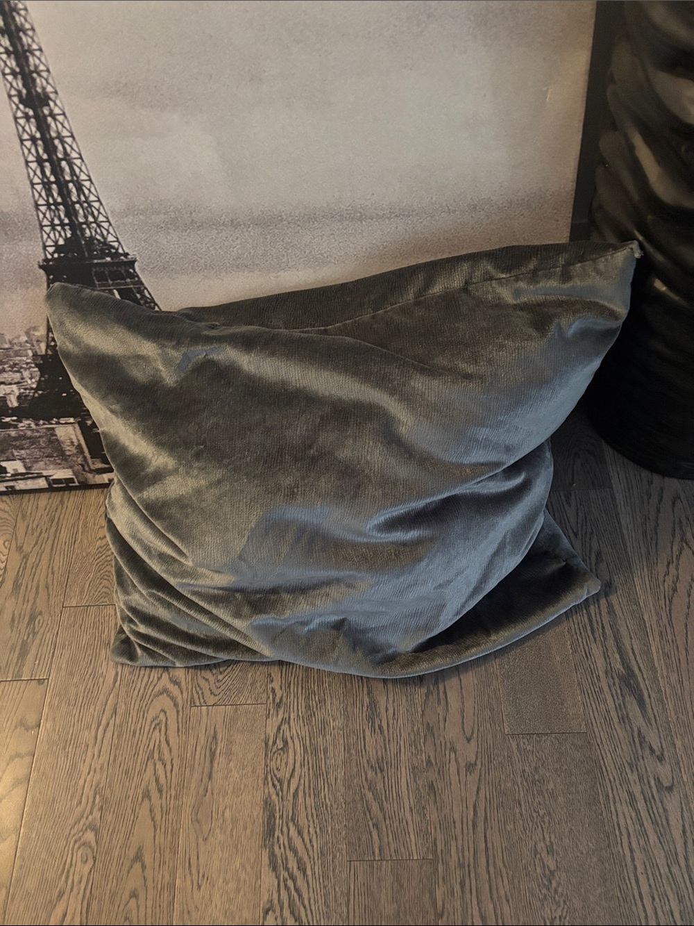 Neiman Marcus Velvet Accent Pillow in Gray